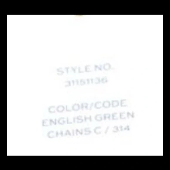 TORY BURCH Chain Print Silk Blouse English Green Long Sleeve Pleated Top 2 - Picture 10 of 10